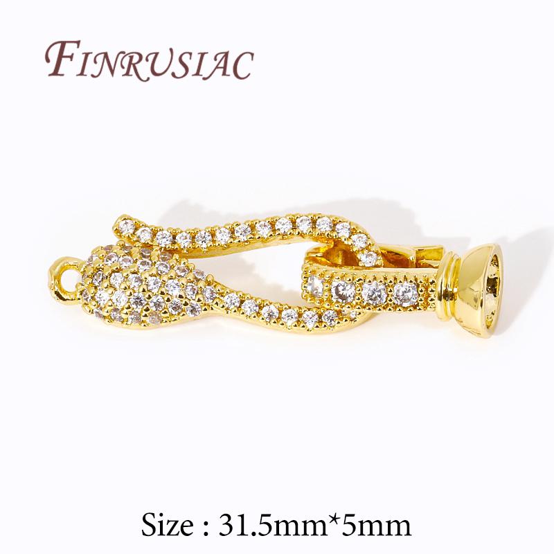 18K Gold Plated Connectors For Jewelry,Brass Zircon Clasps For Bracelets Accessories,DIY Jewelry Making Supplies,Pearl Clasp