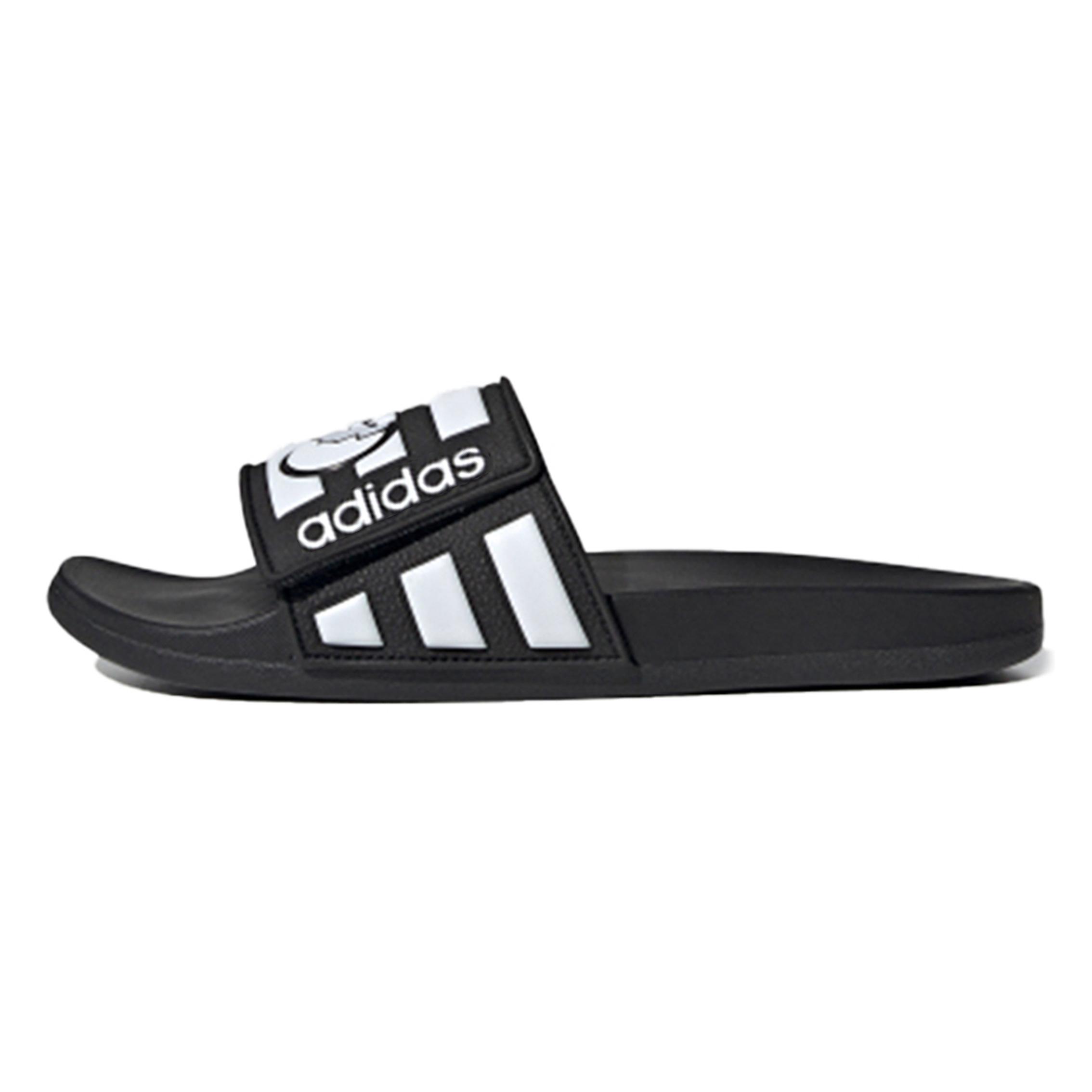

Adidas Neo Adilette Comfort Adj Yellow Crossover Black White Unisex Slippers Black White FY3037 38