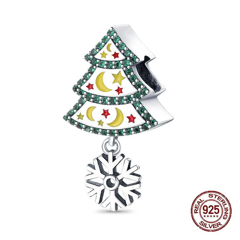 New Copper Snowman Elk Santa Christmas Charms Bead Fit Pandachoriginal Bracelets Diy Jewelry Holiday Gift