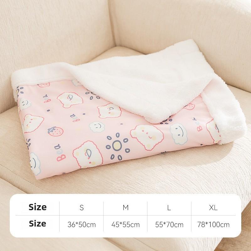 Kalınlaştırılmış Kuzu Yünü Sonbahar ve Kış Köpek Sevimli Ayı Çizgi Film Evcil Hayvan Battaniyesi Kedi Yorgan Yastık Oyuncak Ayı Battaniyesi