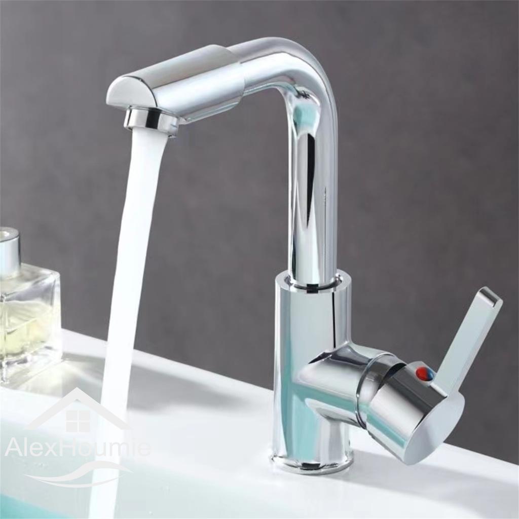 Cold and Hot Water Faucet In Bathroom New Type Washbasin Faucet Sink Faucet Singel Handel Single Hole Deck Mounted Chrome