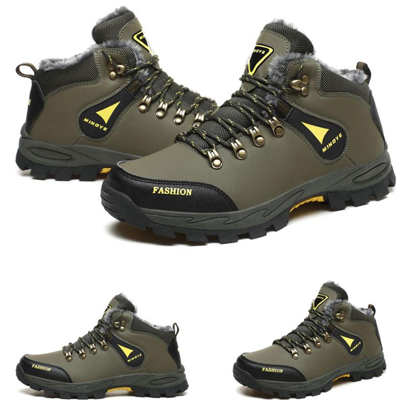 

Плюс шерстяные теплые мужские высокие уличные походные туфли, дорожная обувь, походная обувь для мужчин 45 армия зеленый