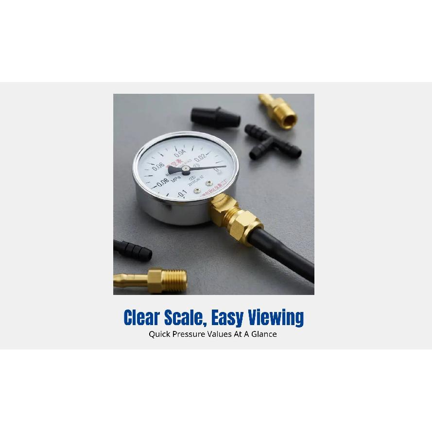 Vacuum Pressure Gauge, Automotive Negative Pressure Intake Diagnostic Tool, Precise and Fast Measurement Equipment Easy Install