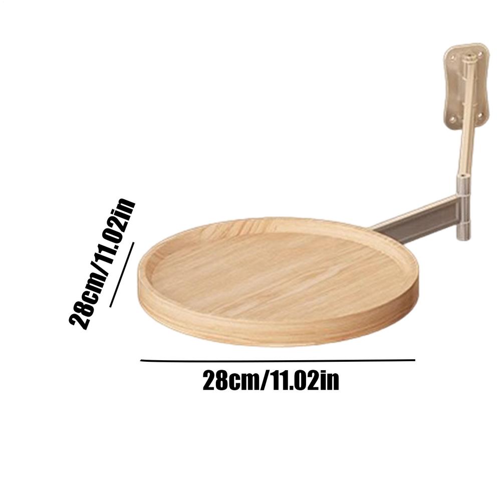 Mesa Auxiliar de Sofá Plegable Montada en la Pared Mesa de Centro Plegable Giratoria con Estante de Panel Retráctil Mesa Auxiliar Flotante de Noche