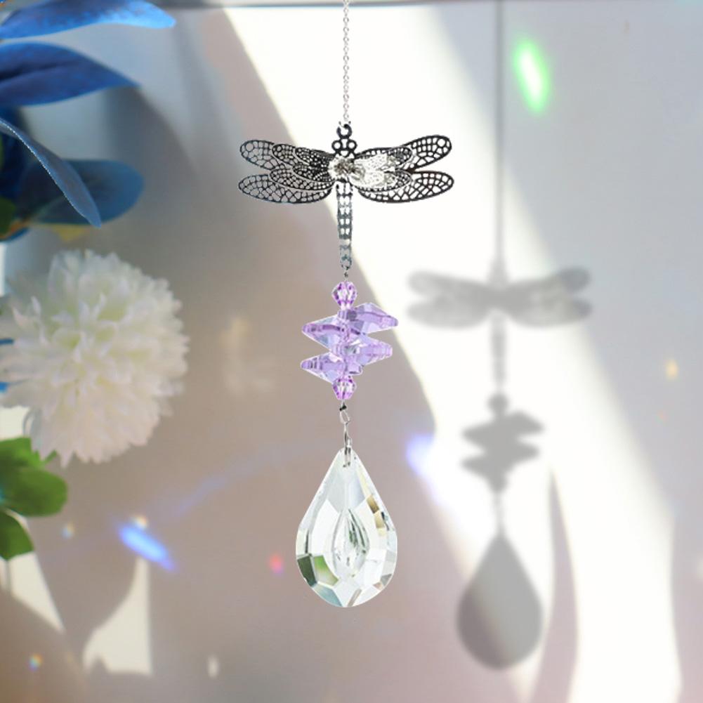 Dragonfly Handcrafted Hanging Crystal Garland Pendant DIY Chandelier Jewelry Center Part Window Garden Decoration