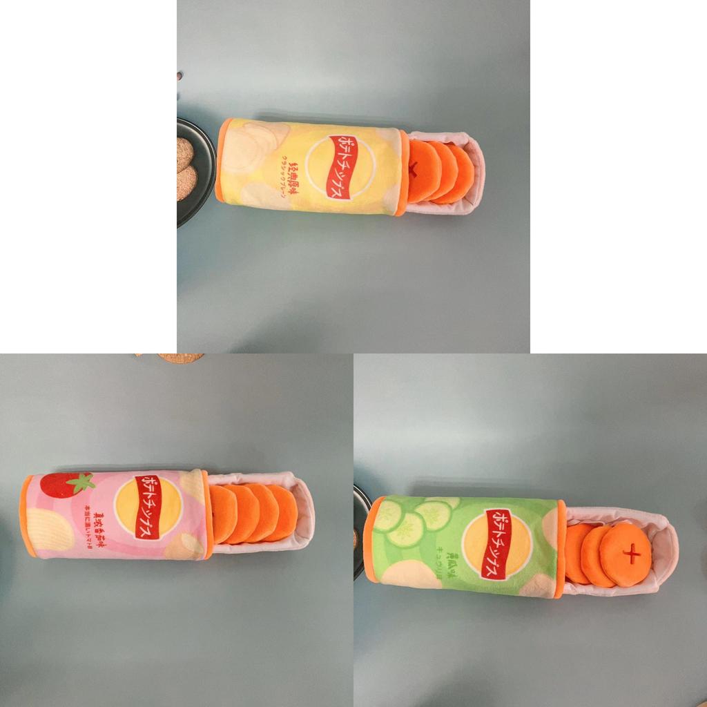 Pet Chew Toy Plush Snack Dispenser With Scented Flavored Chips For Dogs And Cats
