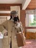 Women's Retro Faux Lamb Wool Coat - Winter Style with Plus Velvet, Thick Suede, and College-Aesthetic Fur