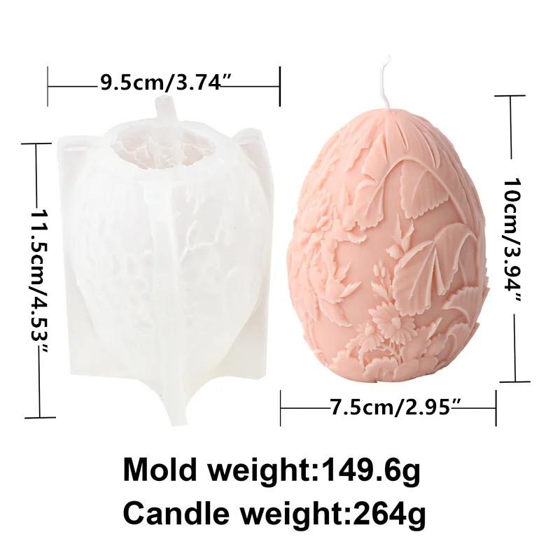 10cm Flower Easter Egg Candle Mould Eggshell Shaped Silicone Candle Making Molds Resin Soap Casting Gifts Home Decor Butterfly