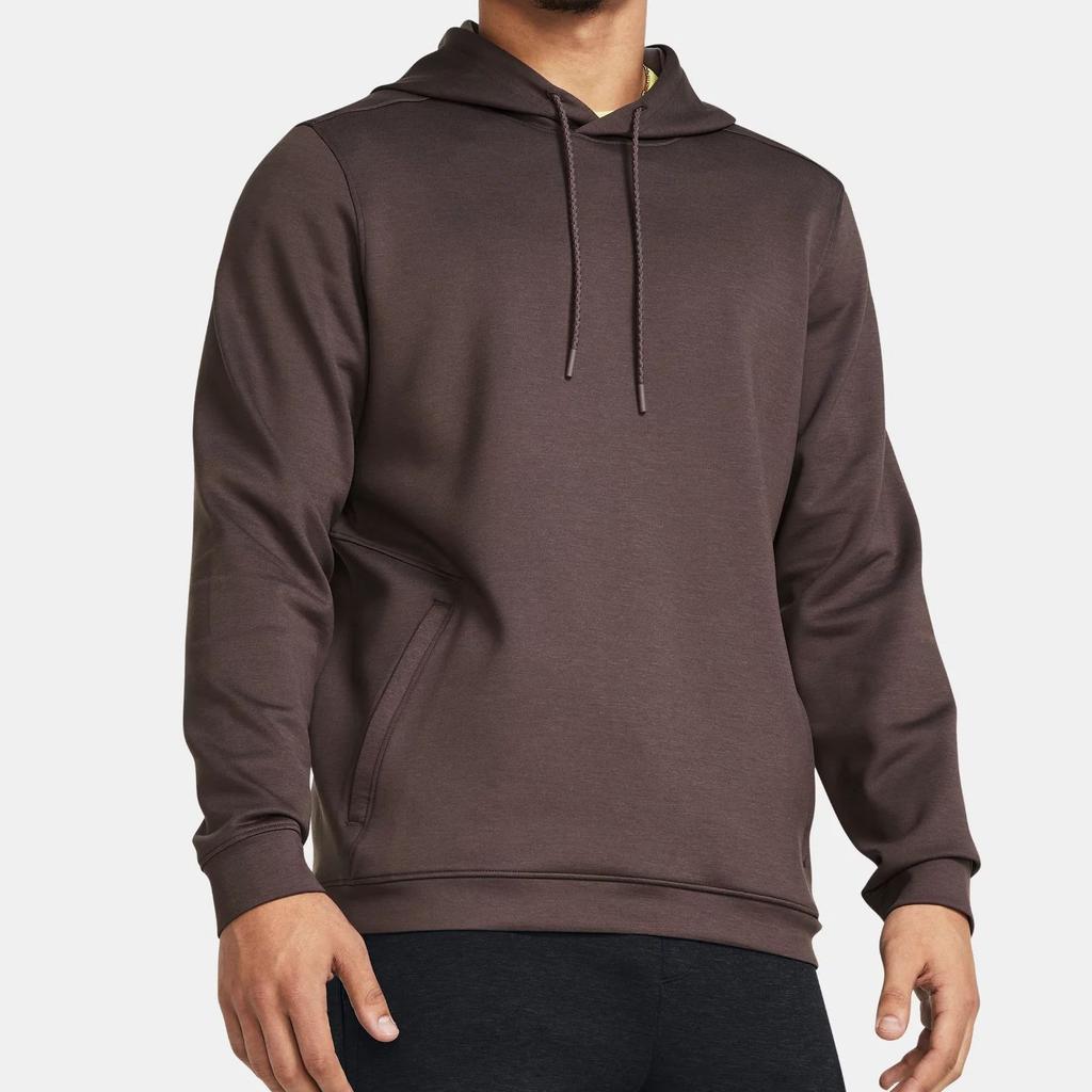 Under Armour Solid Color Casual Hooded Long Sleeve Sweatshirt Men sweatshirt Brown 1379668-057