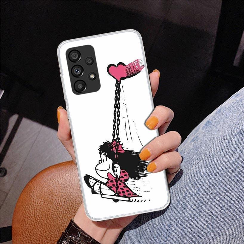 Cartoon Cute Mafalda Phone Case For Samsung Galaxy A52 A32 A22 A12 A51 A31 A50S A30S A20S A10S Note 20 Ultra 10 Plus S10 A72 A71