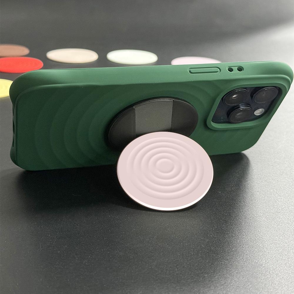 Simple Solid Color Magsafe Magnetic Suction Bracket Wavy Circle High-end Tide Brand Casetif Multi-function