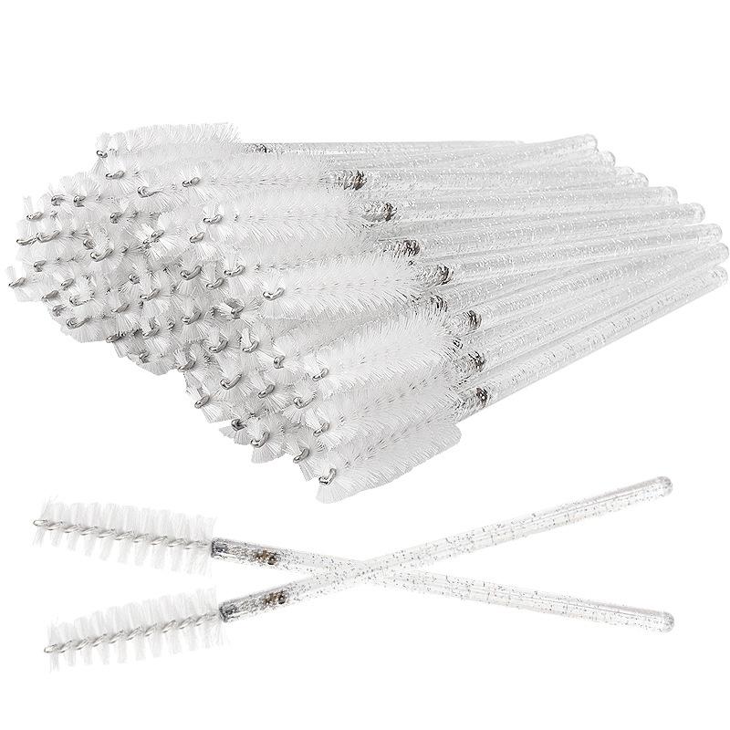 200Pcs Makeup Brushes Disposable Crystal Eyebrow Brush Diamond Handle Mascara Wand Applicator Eye Lashes Eyelash Extension Tools