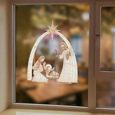 Christmas Wall Decal Jesus Nativity Story Window Sticker Xmas Decoration Sticker Christmas Home Party New Year Decor