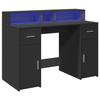 VidaXL Bureau avec lumières LED noir 120x55x91 cm bois d'ingénierie, bureau de travail, bureau d'étude, bureau à domicile, 3309412