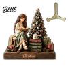 Indoor Outdoor Christmas Sign Wooden Table Sign 2D Flat Santa Claus/Snowman Reading Desktop Ornament Decorative Signage with Stand Holiday Tabletop