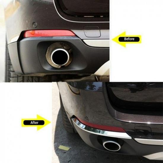 2PCS Chrome ABS Rear Fog Light Lamp Protect Cover Trim For BMW X5 F15 2014-2018