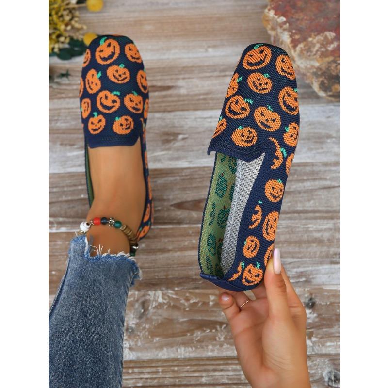 Neue Frühling neue quadratische Spitze flacher Boden Fliegenweberei einzelne Schuhe Damenfüße