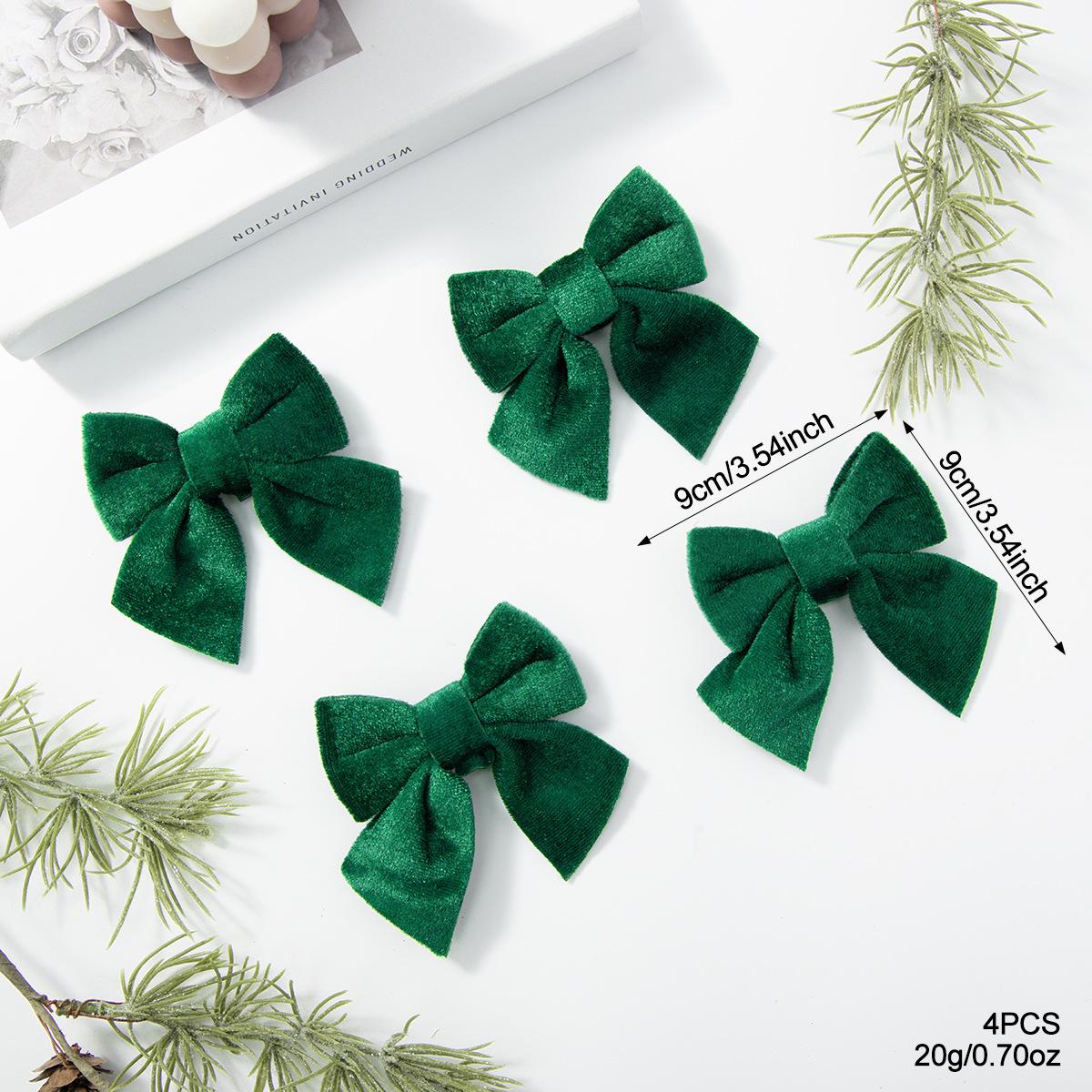 Pink Green White Velvet Christmas Bow Christmas Tree Hanging Ornament Christmas Decorations Christmas Tree Decorations Other
