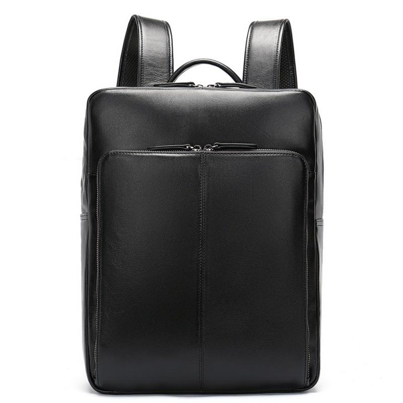 Real Leather Travel Backpack Men s Business Trips Large Capacity Computer Bag чёрный