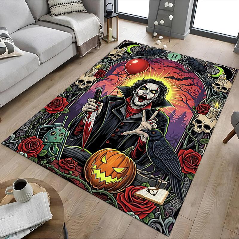 1PC Halloween Crow Extra Large Non Slip Floor carpet, Office, family, bedroom, Studio Large Area Rug Indoor Rugs