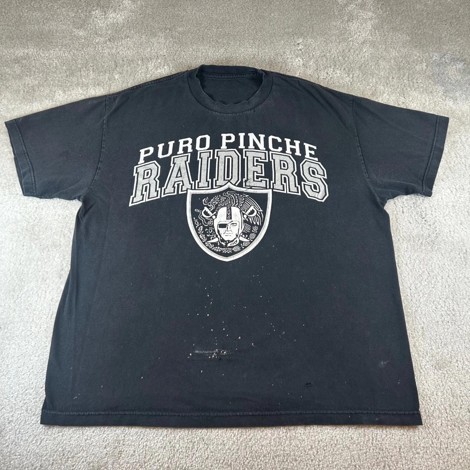 Винтажная мужская футболка с графическим принтом Oakland Raiders Puro Pinche, размер L, футбольная футболка NFL 4XL