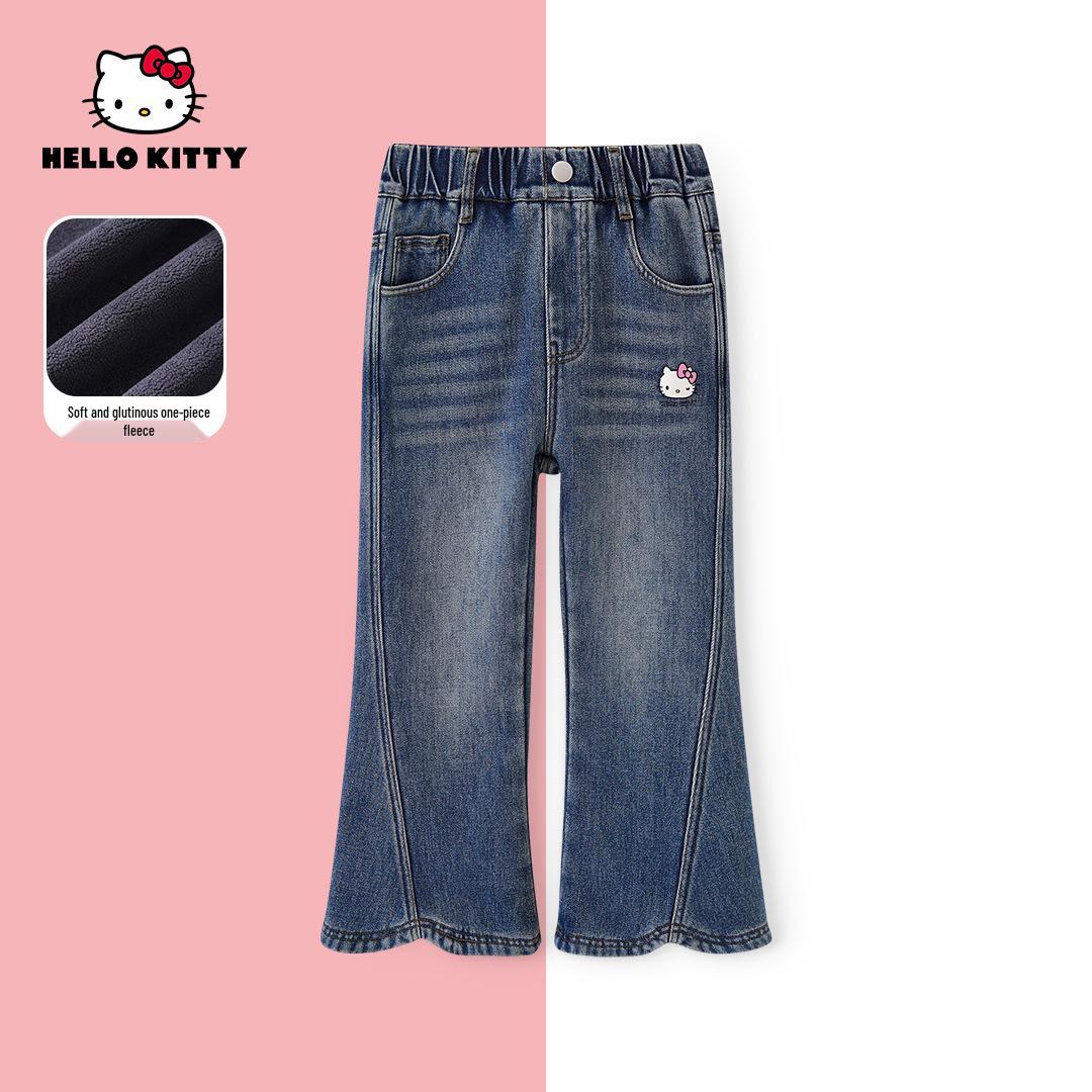 Hello Kitty Kids  Winter Plus Velvet Jeans - AC5429JM608 130 (Height 120-130cm)