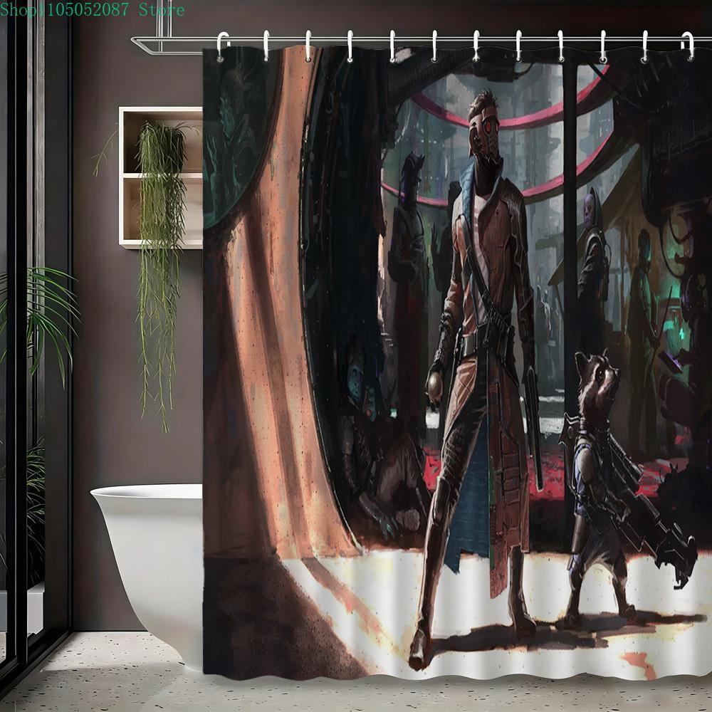 Star-Lord Guardians Of The Galaxy Space Battle Waterproof Shower Curtain For Bathroom Decor