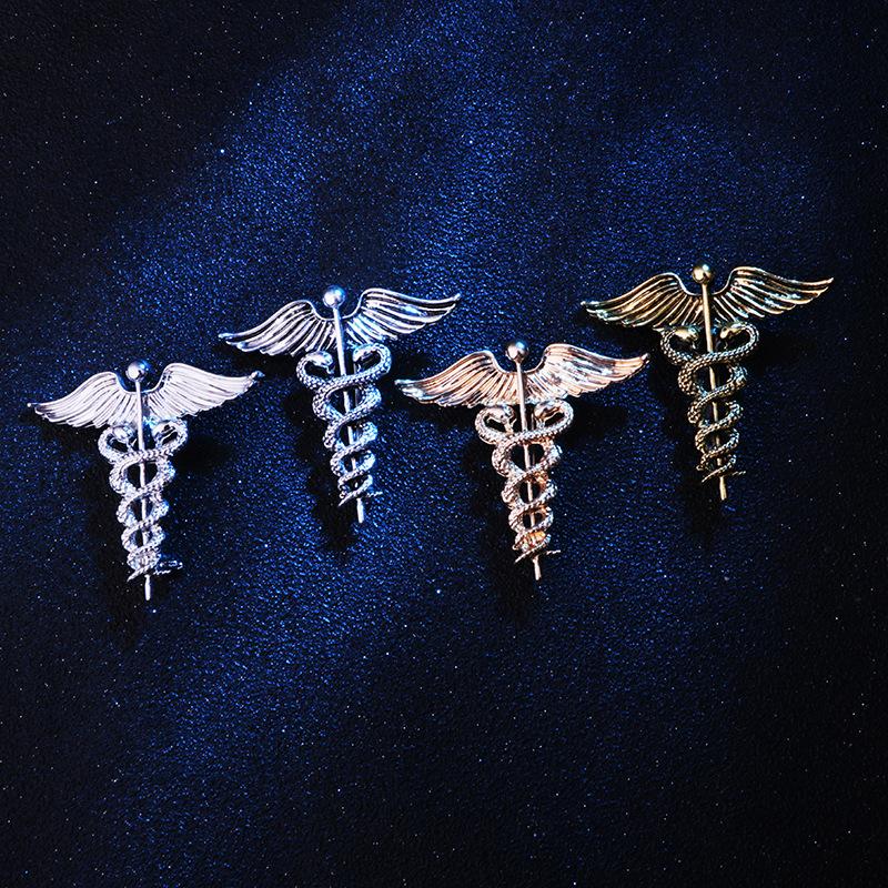 1Pc European and American Personalized Retro Angel Wing Brooch, Suit Pin, Fashionable and Creative Animal Snake Corsage,