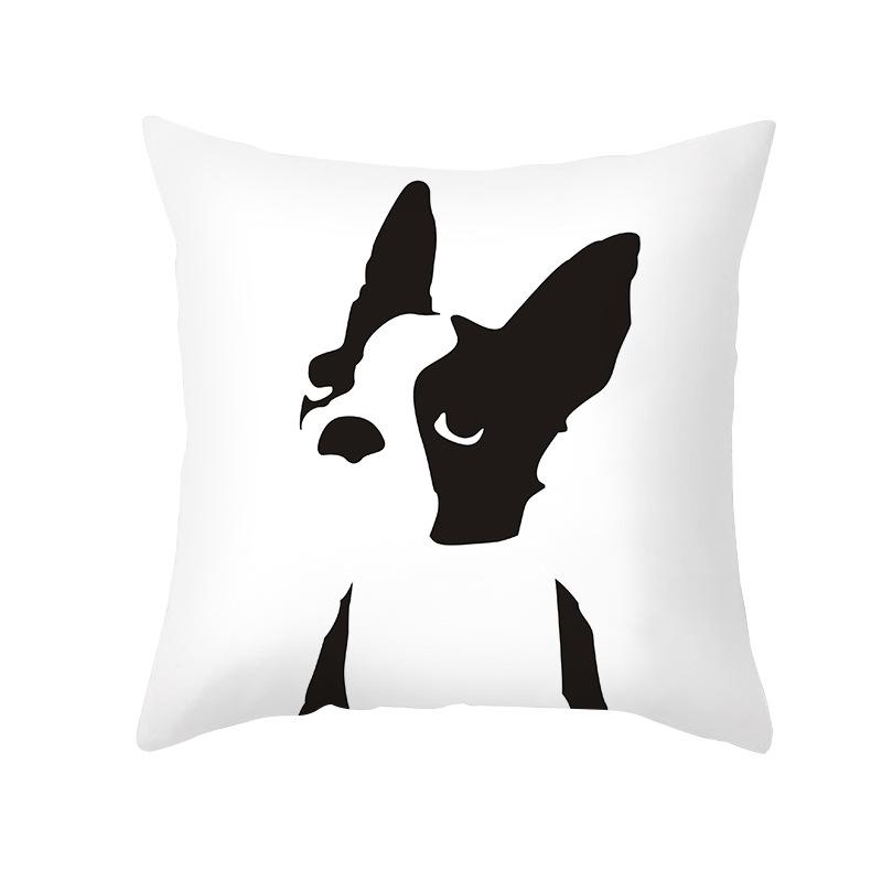 Nordic Throw Pillow Cover Black and White Letters Peach Velvet Cushion Cover Sofa Cushion Cover