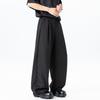 New Chinese Style Jacquard Pleated Breathable Straight Casual Long Pants For Men