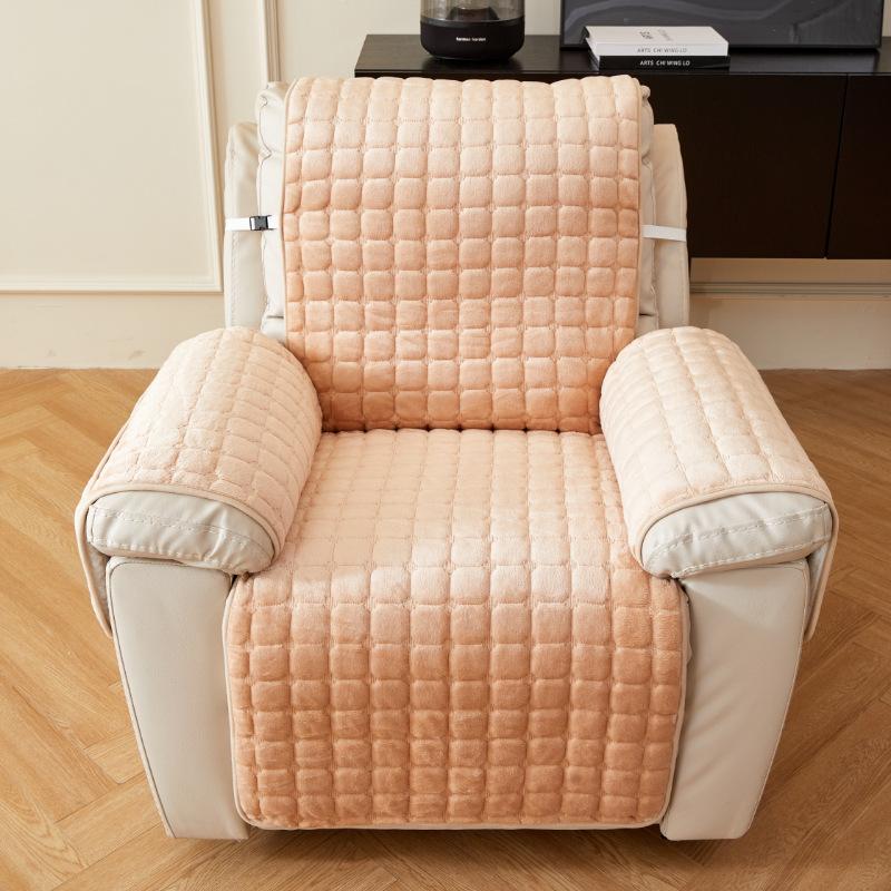 Winter-Plüsch-Volltonfarbe-Quadrat-Haustier-Sofa-Schonbezug, integrierter Sofa-Sitzbezug