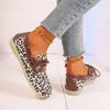 Fashion Women's Shoes 2024 Spring and Autumn New Leather Niche Lace-up Retro Leopard Print Women's Fashion Korean Women's Shoes