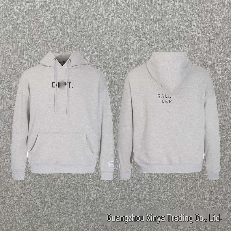 GALLERY DEPT Bluza Unisex z Kapturem Bawełniana z Plamami Farby Graffiti - Jesienna Luźna