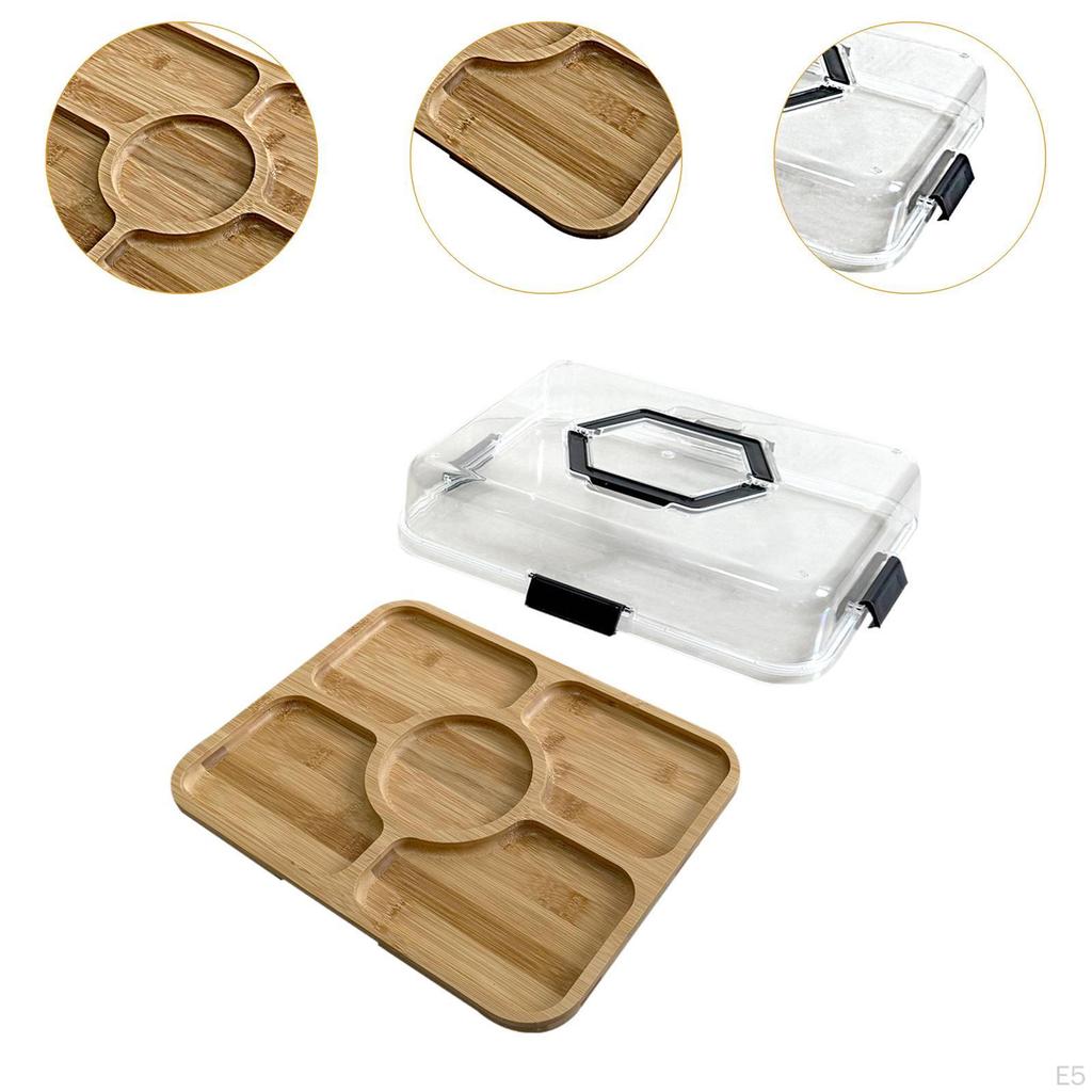 Charcuterie Board ,Appetizer Serving Tray ,Platter ,Portable with Clear Lid Pizza Cheese