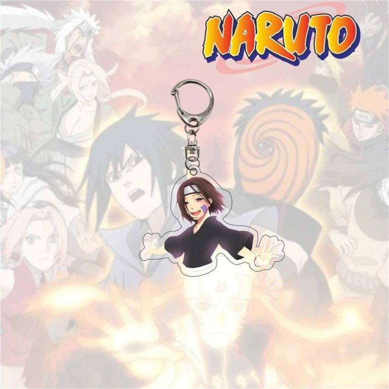 Anime Naruto Acrylic Keychain Accessaries Uzumaki Naruto Cartoon Keyring