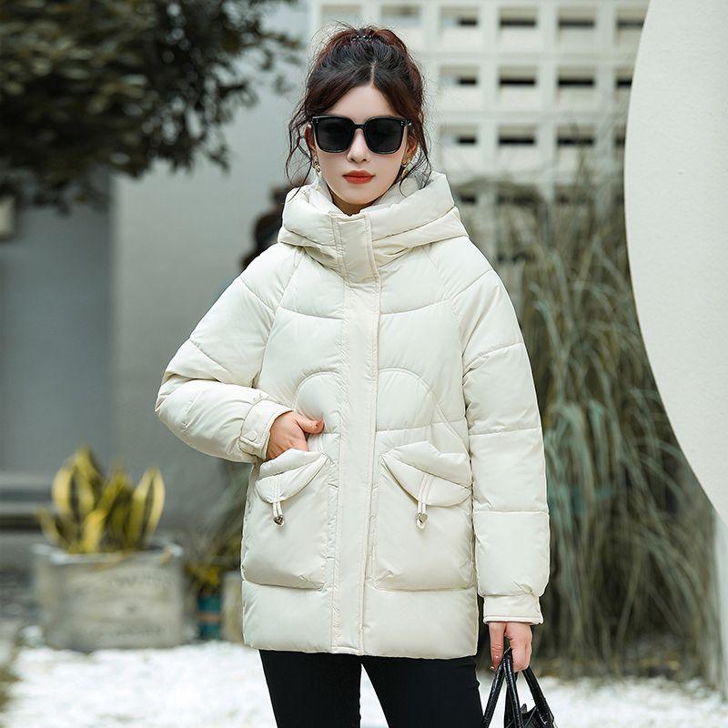 Modische kurze Baumwollwattierte Jacke, Lockere und Warme Baumwollwattierte Jacke für Damen Winter