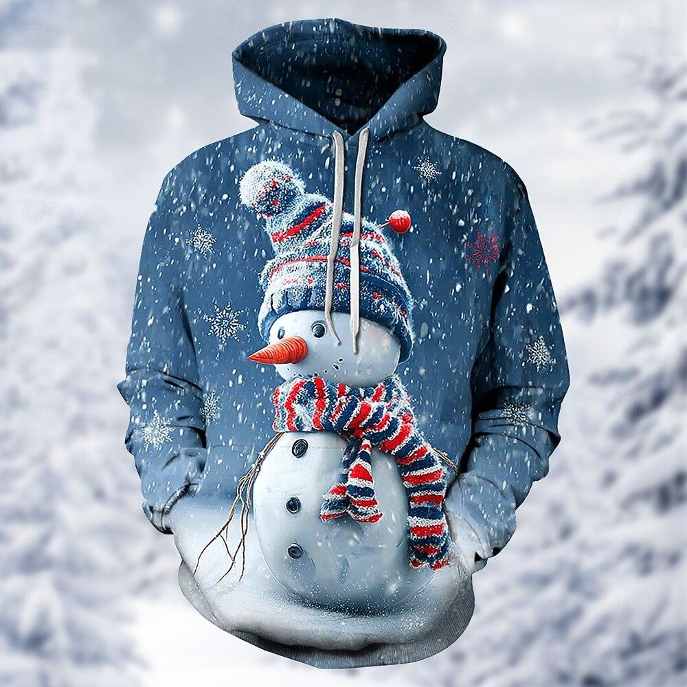 Nové vánoční pánské mikiny s kapucí Novoroční módní mikiny Ležérní streetwear Vánoční mikiny Mikina s kapucí