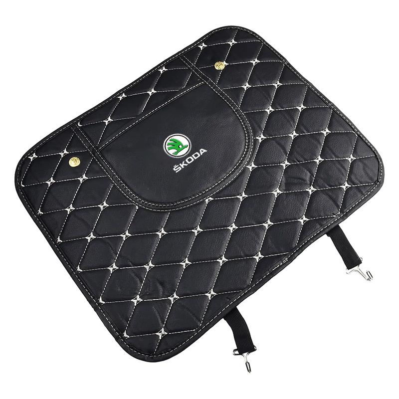 Car Anti-kick Pad Interior Pu Leather Auto Seat Back Protector Pads For Skoda Octavia MK2 MK3 2 3 A7 Fabia Karoq Kodiaq Superb Rapid Kamiq