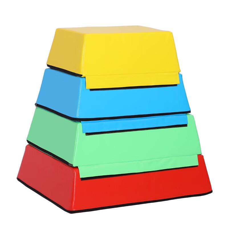 Children's Adjustable Trapezoidal Gymnastics Vaulting Box CN Plug (adapter Included)