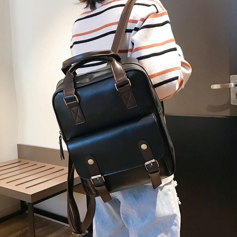 

Женский ретро-рюкзак из мягкой кожи, компьютерный рюкзак в студенческом стиле, универсальная сумка большой вместимости