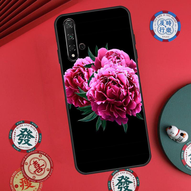 Elegant Pink Purple Peony Flower For Huawei Nova Y60 Y70 Y90 Y72 Y73 Y61 Y91 7i 8i 11i 12i 12s 9 10 SE P20 P30 P40 Lite Case