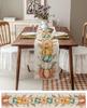 Fall Thanksgiving Pumpkins Linen Table Runner Home Decor Washable Autumn Harvest Kitchen Dining Table Runners Thanksgiving Decor