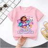Summer Tshirt  Gabby Childrens Pure Cotton ShortSleeved Boys Sport Shirt Girls Casual Top   Princess Cartoon Print
