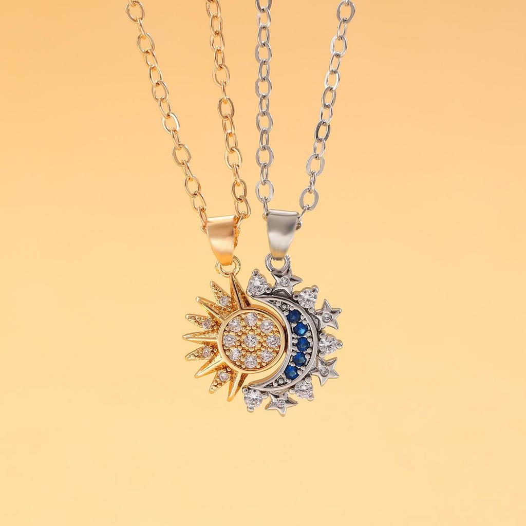 Magnetic Sun and Moon Couple Necklace – Stylish, Versatile Gift for Best Friends