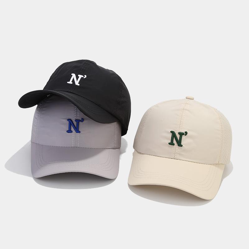 New N letter embroidered soft-top baseball cap, spring and summer outdoor sunscreen quick-drying cap