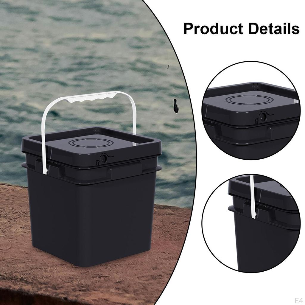 Empty Stackable Square Pail with Lid, Useful in Industrial Settings and Beyond