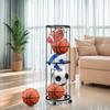 Multipurpose Space Saving Vertical Basketball Storage Systems Rolling Sports Organizers Steel Frame Easy Assembly