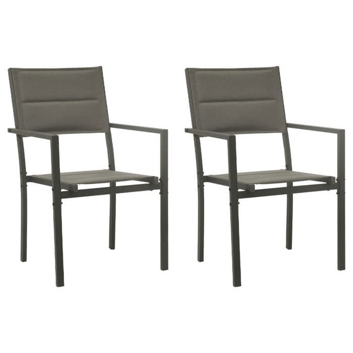 VidaXL Ensemble à manger de jardin 3 pcs noir textilène et acier, ensemble à manger d'extérieur, salon de jardin, table à 3200734