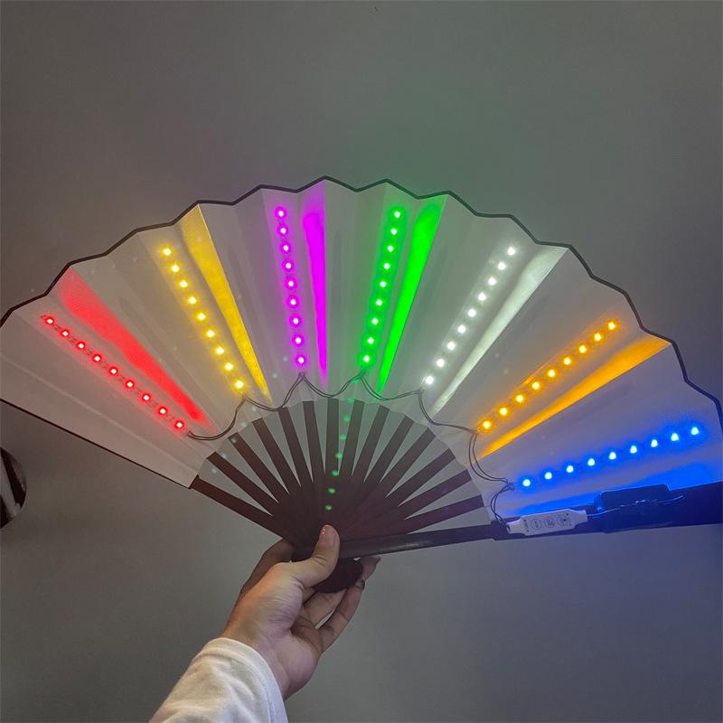 

Светящийся складной светящийся веер для фестивалей и рейвов