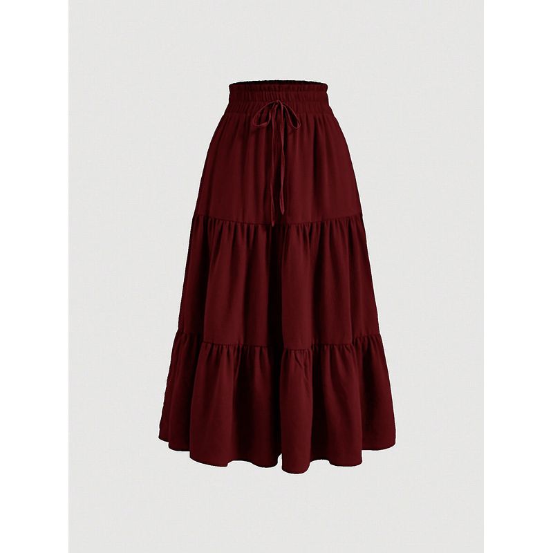 Bohemian A- Line Skirt Long Dress Bohemian A Word Flowy Layered Half-Length Skirts